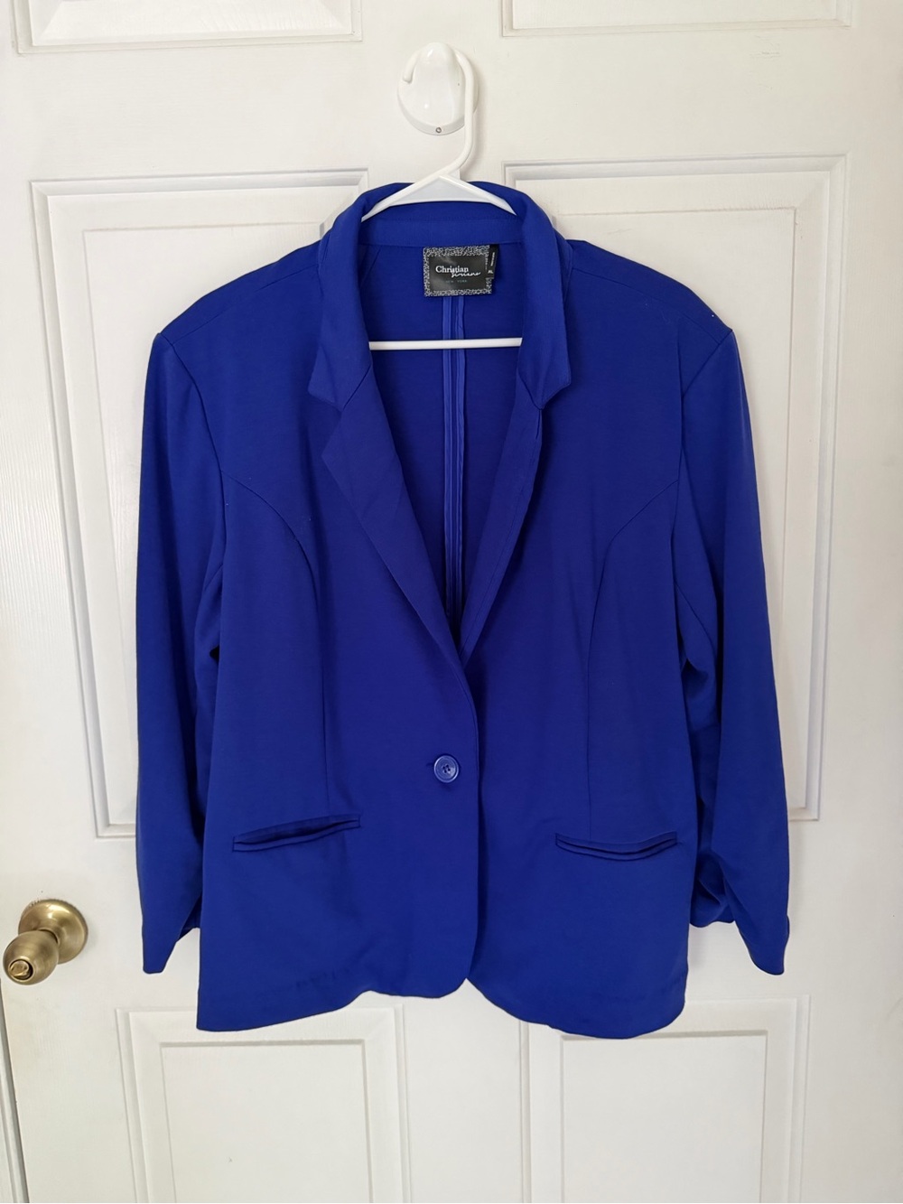 Christian Siriano Cobalt Blue Single-Button Blazer